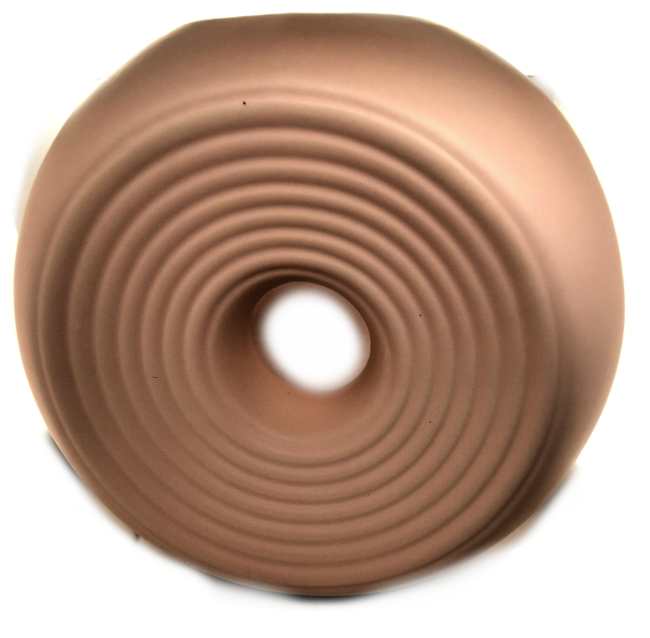 Elegante Keramikvase Apricot mit Rillen-Relief 18cm