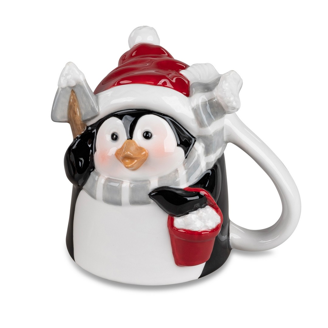 Weihnachtstasse - Umkehr-Pinguin im Winterzauber 742162B