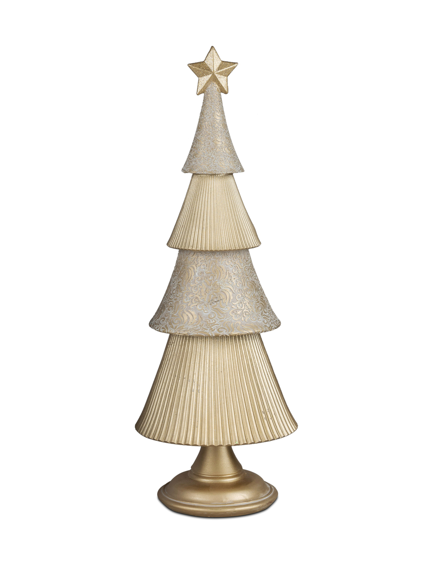 Deko-Baum in Champagner – 15x40 cm – Kunststein mit Relief