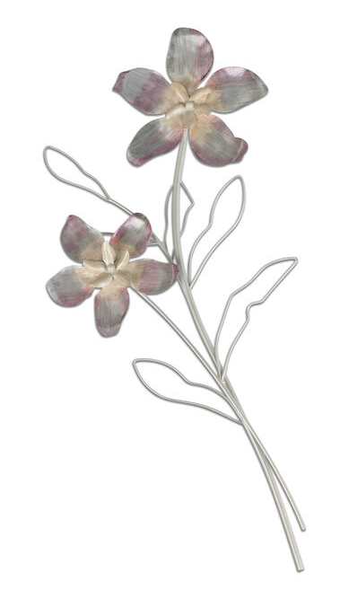 Wandblume aus Metall – 26x55 cm – Perlmutt-Schimmer