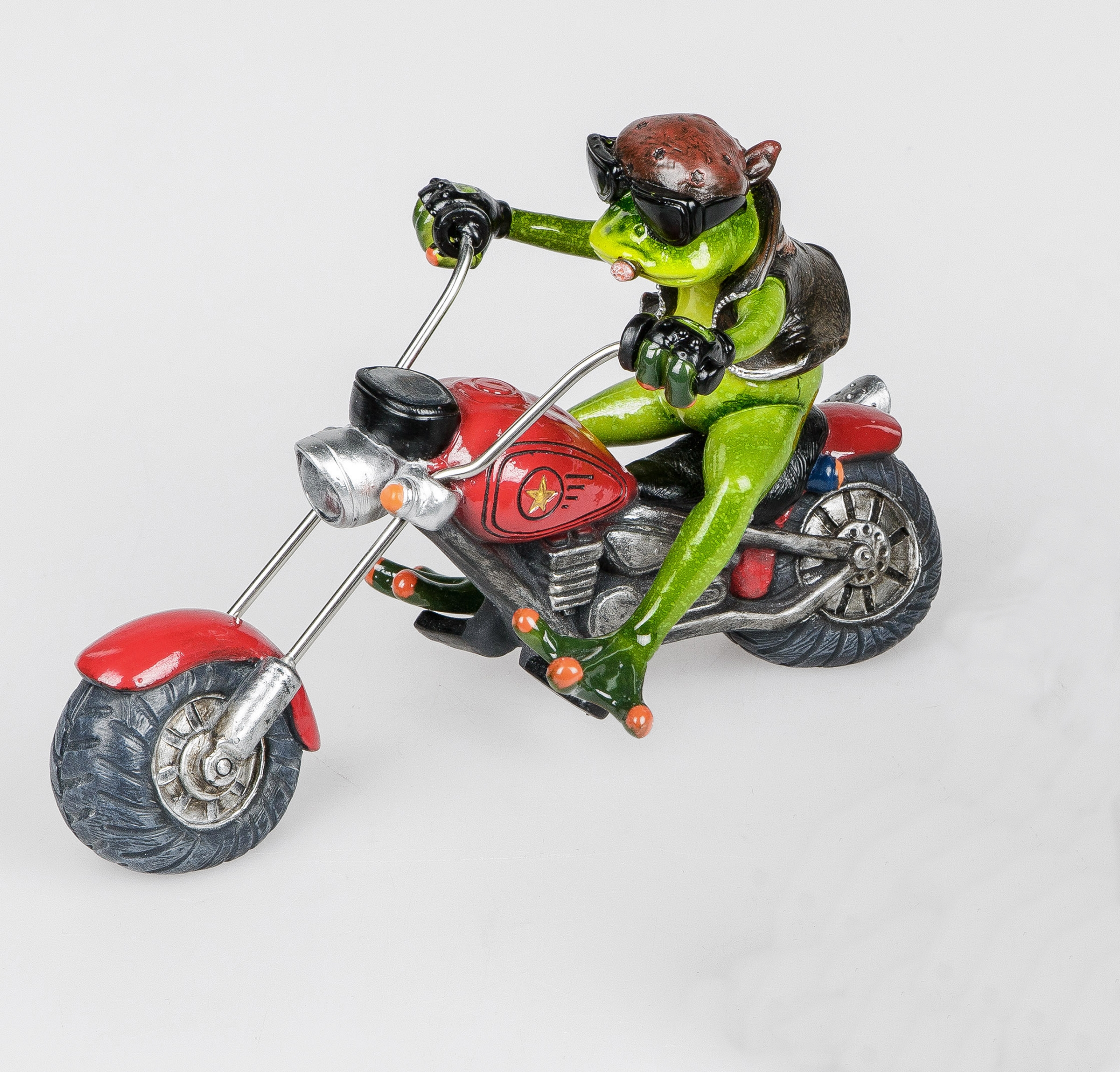 Formano Dekofigur Frosch als Biker, rot, ca.22cm