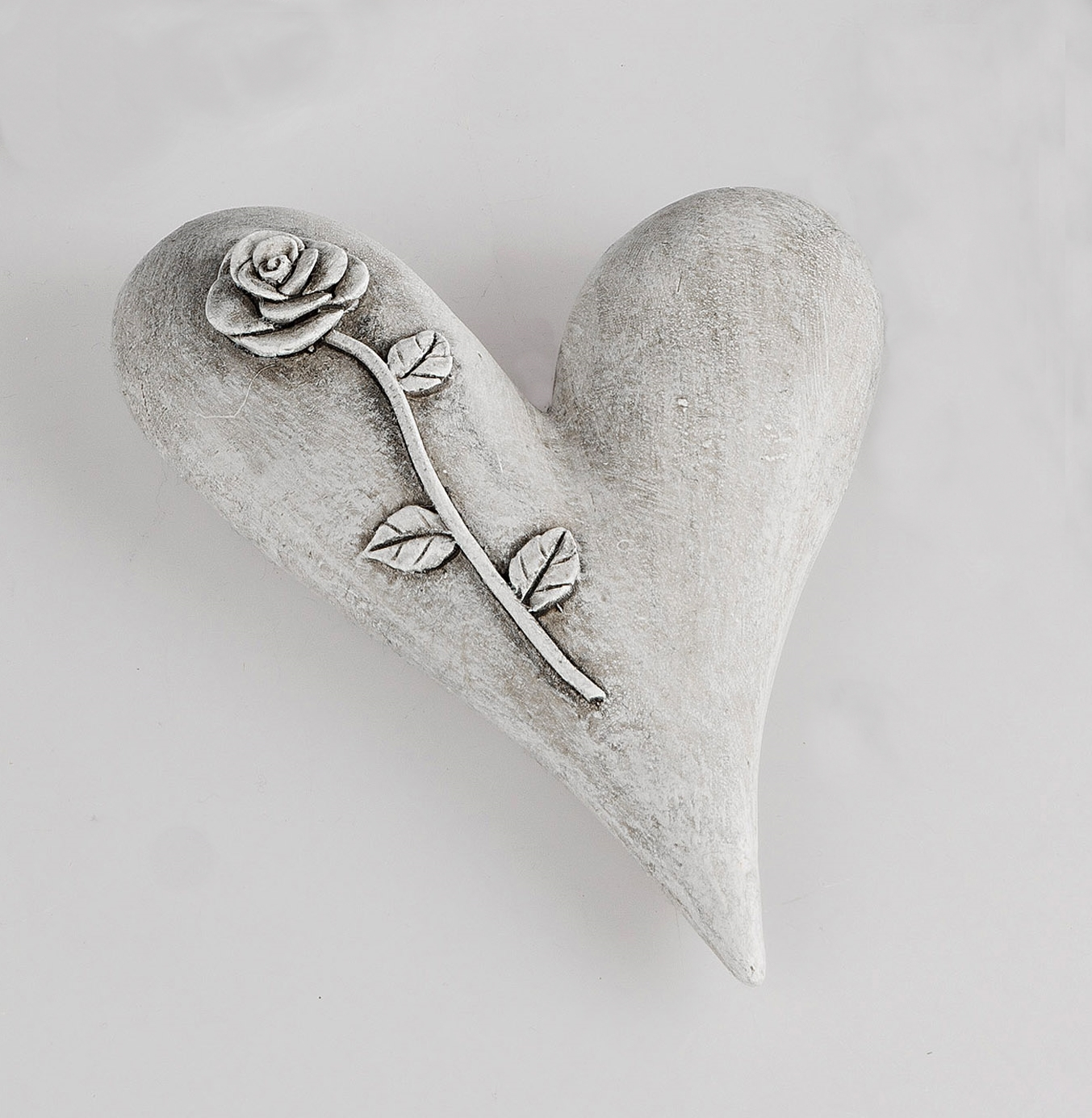 Deko-Herz aus Kunststein glatt, ca. 13cm