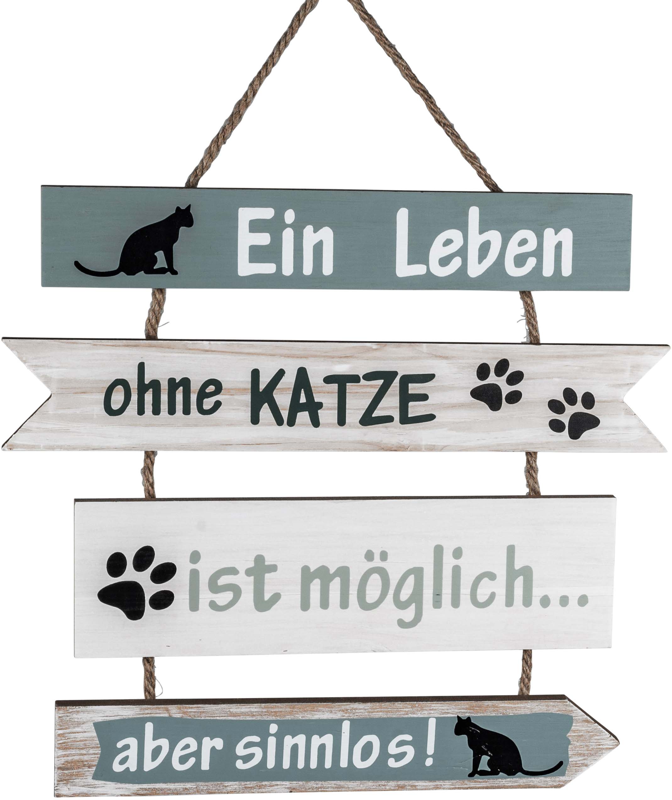 Humorvolles Holz-Schild für Katzenliebhaber – 30x33cm, hängend