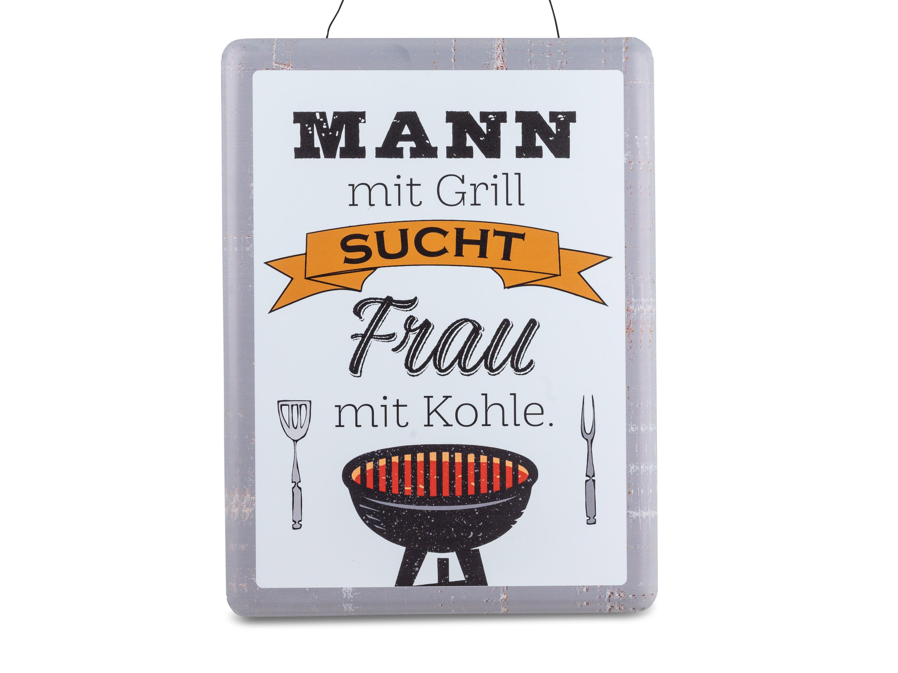 Metall-Wandbild mit Drahtaufhängung, 30x40cm, mit Spruch