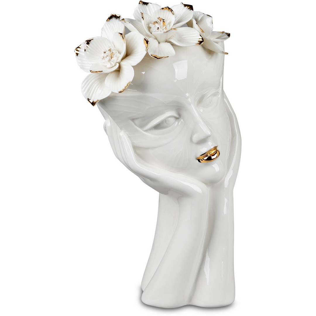 Büste 28cm Weiss-Gold