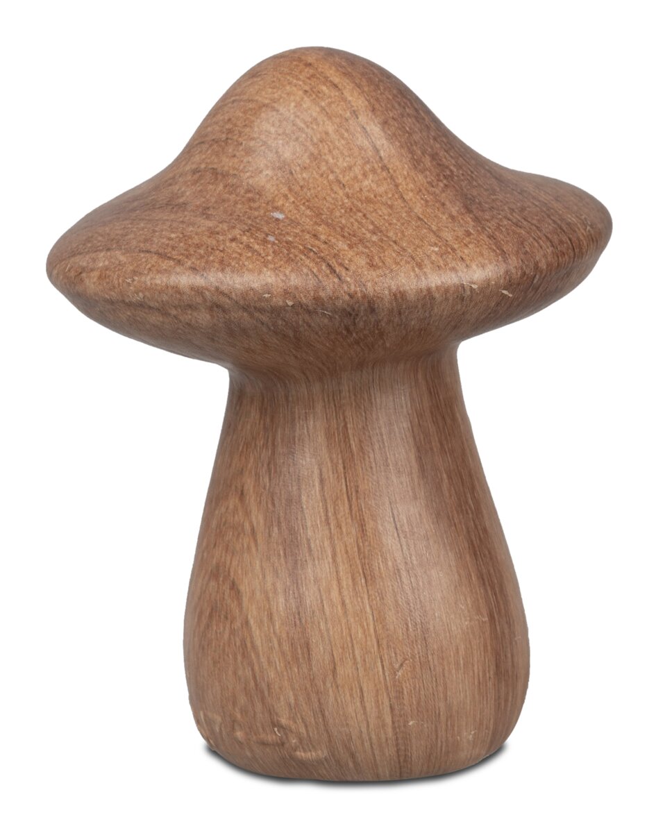 Deko-Pilz 12cm aus Steingut in Holz-Optik
