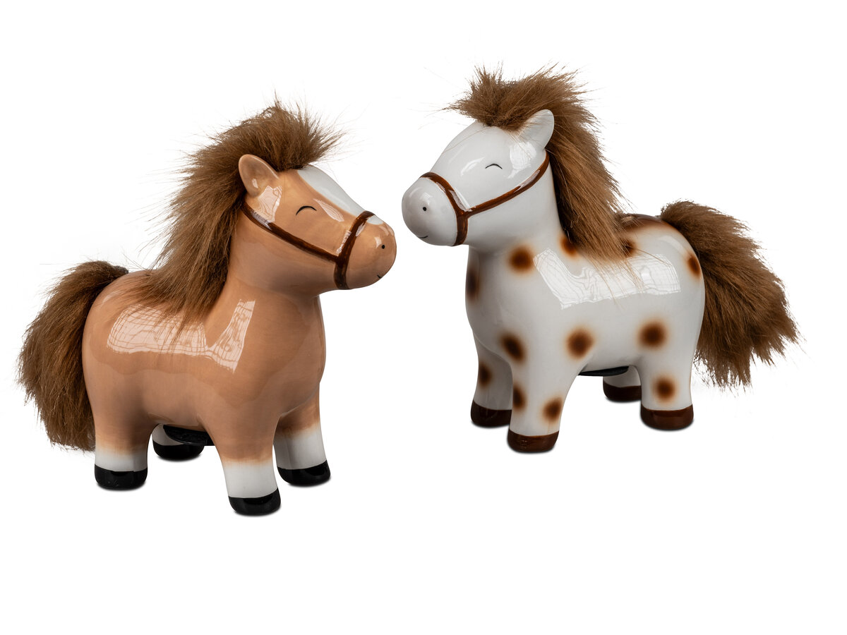 Wundervolle Pony-Spardose mit Schloss aus Keramik
