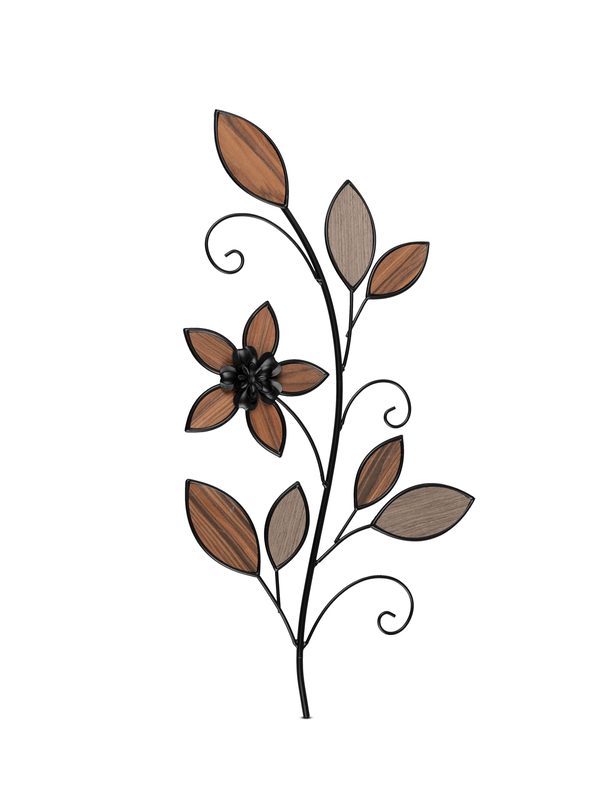 Wandblume 60cm  Met.-Holz schw. 672063