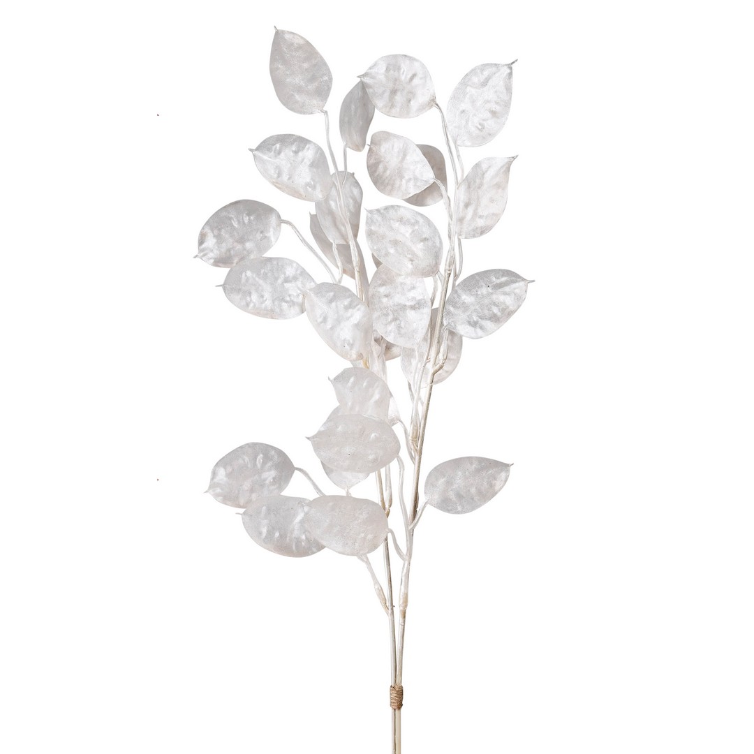 Blätterzweig ca. 44cm weiss