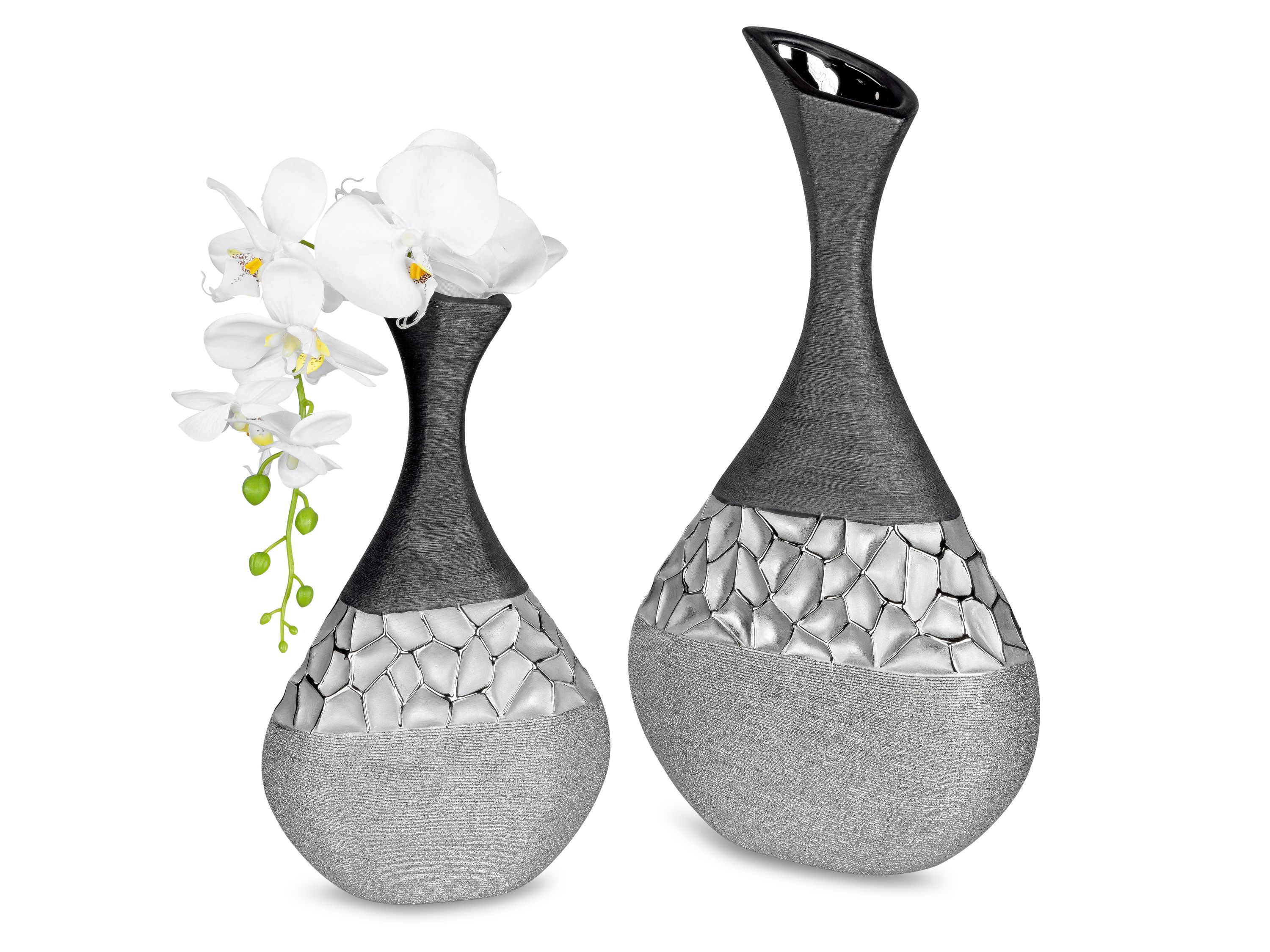 Bodenvase ca. 49cm silber-grau
