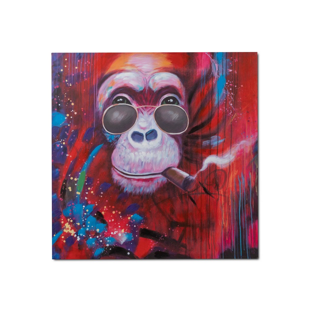 Wandbild 60x60 Affe farbig
