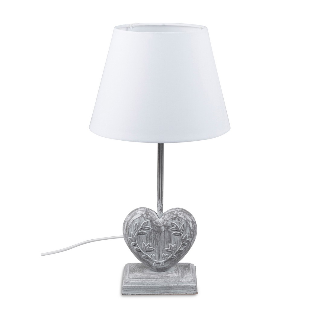 Lampe ca. 25x48cm Holz-Herz braun