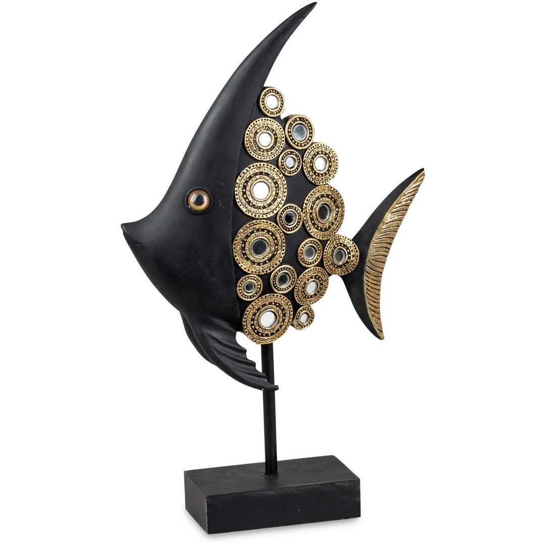 Deko-Fisch 33cm Circles-schwarz