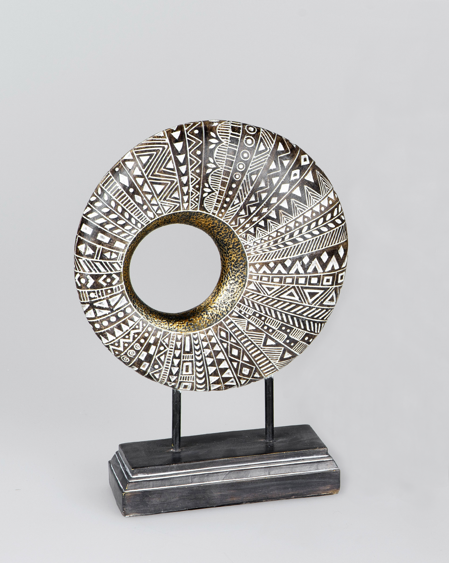 Deko-Objekt 28cm aus Kunststein Ethno-gold