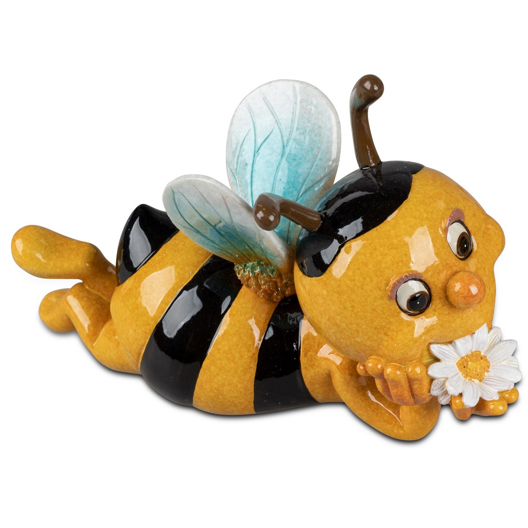 Deko-Figur Biene liegend 16cm Handbemalt