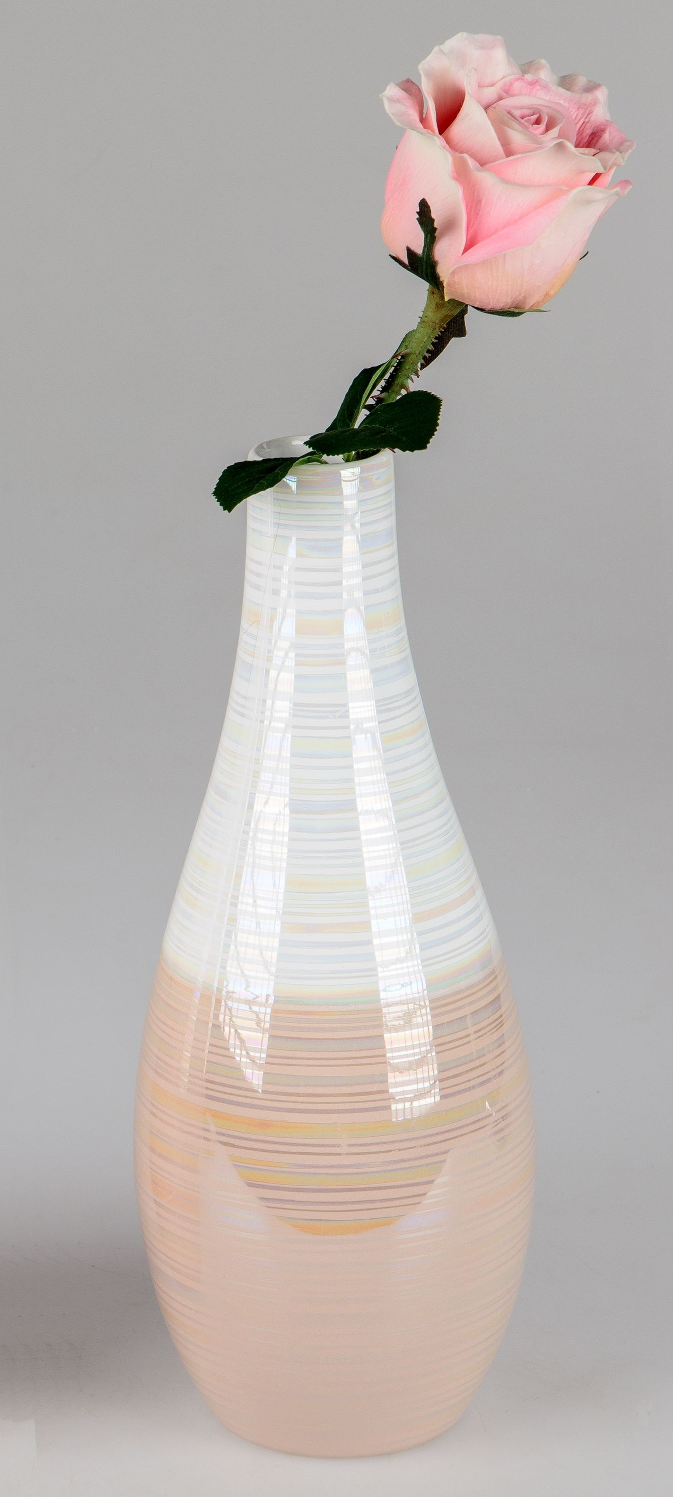 Flaschenvase Regenbogen aus Steingut, 36cm