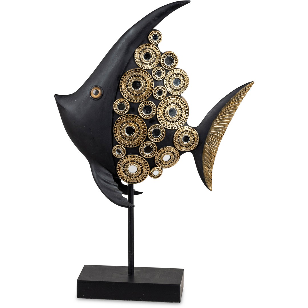 Deko-Fisch 40cm Circles-schwarz