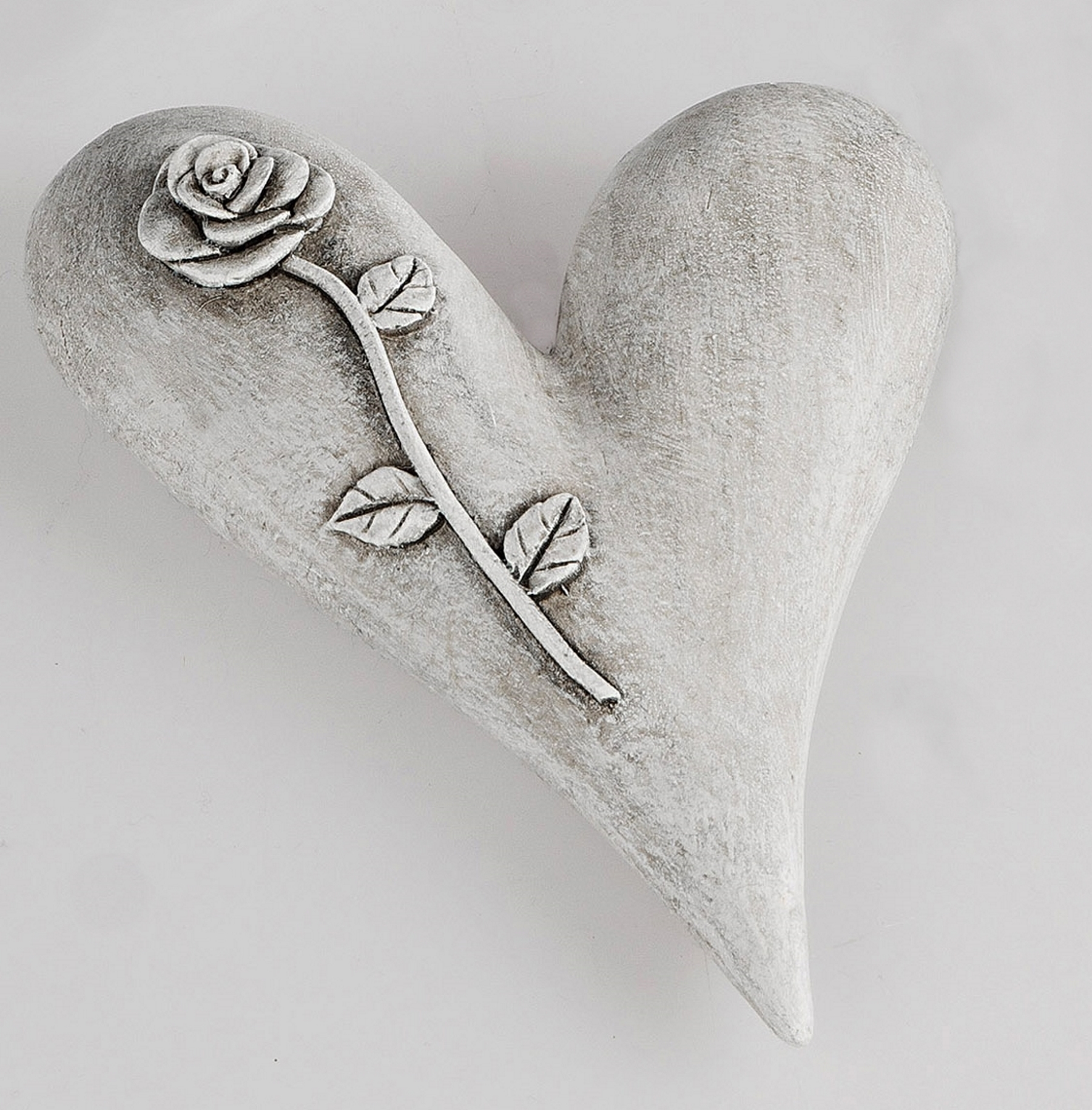 Deko-Herz aus Kunststein glatt, ca. 15cm