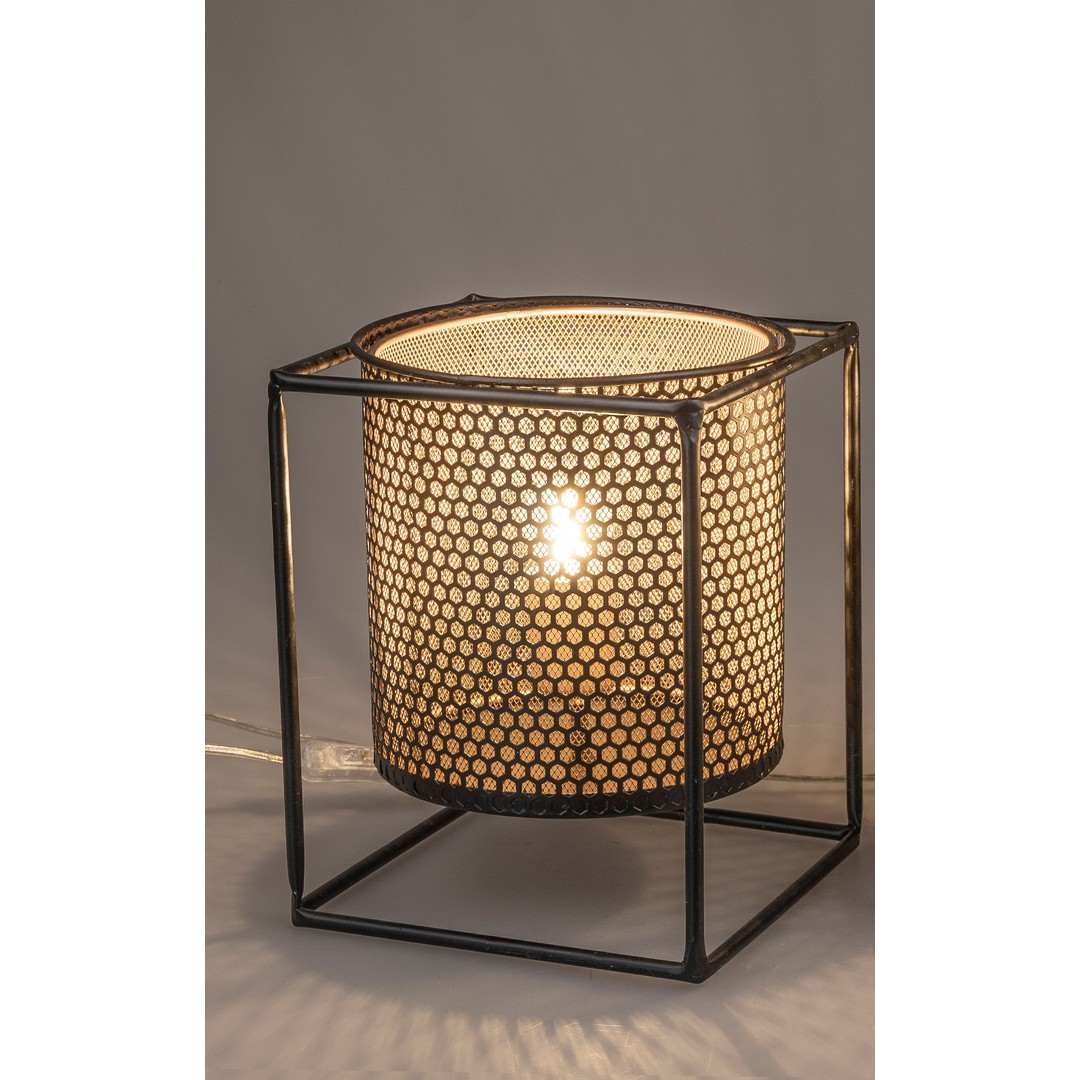 Lampe ca. 22x28cm schwarz-gold
