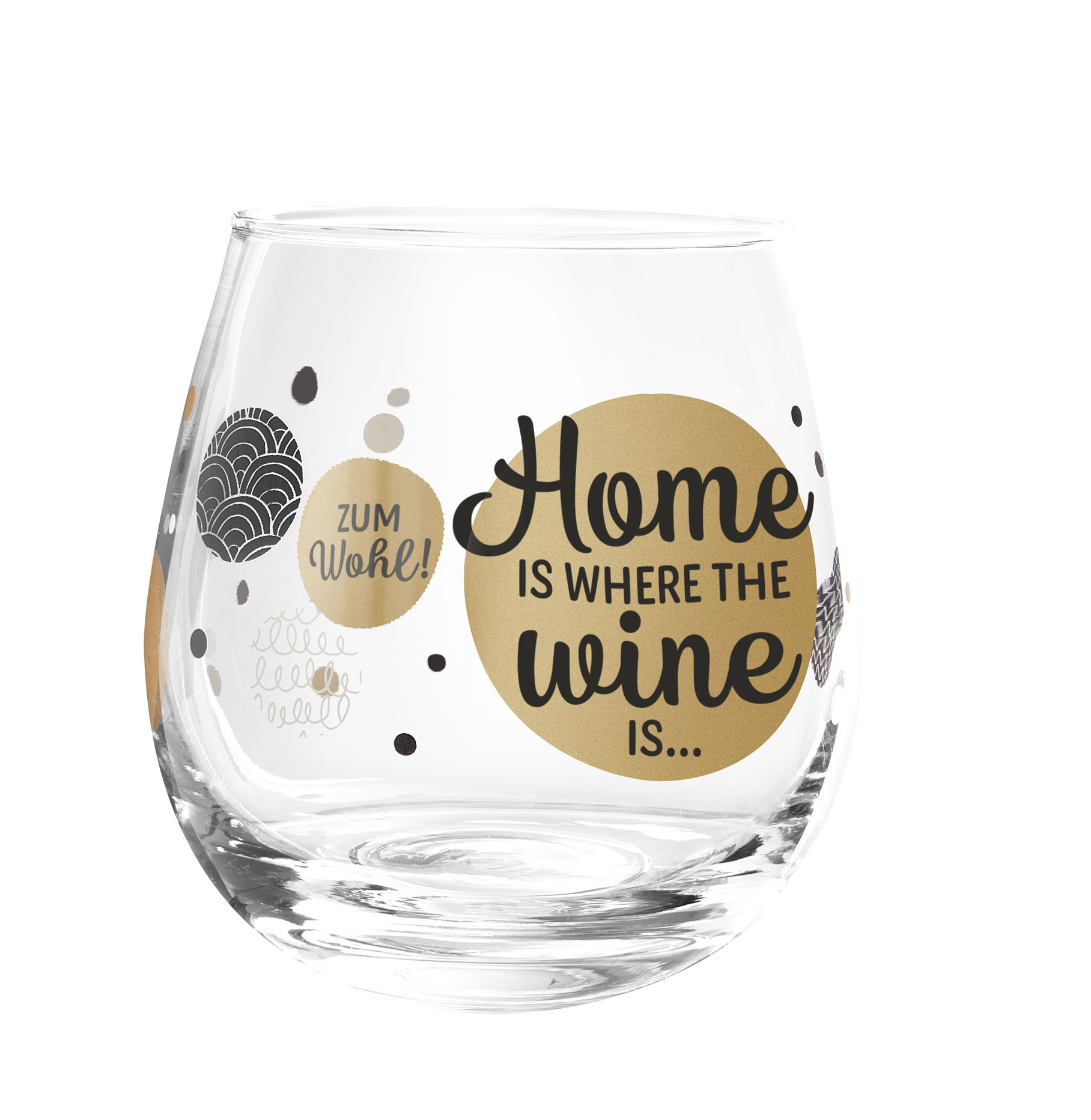 Trinkglas Cocktailglas mit Spruch - Home is where the Wine is
