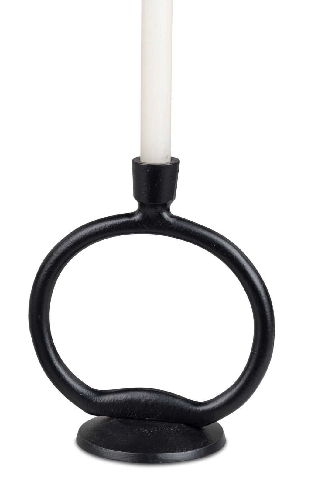 Spitzerzen-Leuchter Kreis Aluminium matt-schwarz lackiert - 22cm