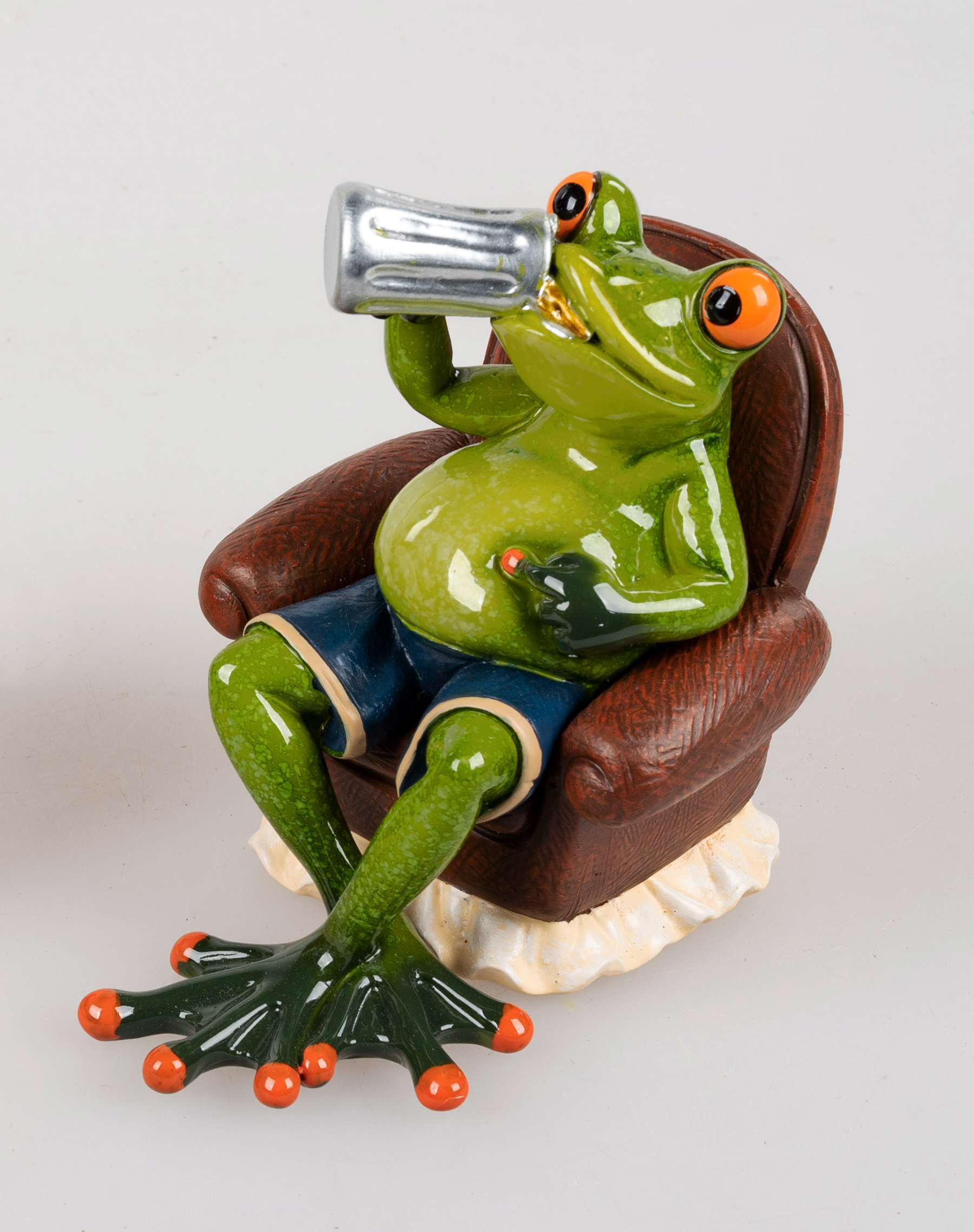 Frosch Mann im Feierabend, ca. 15cm