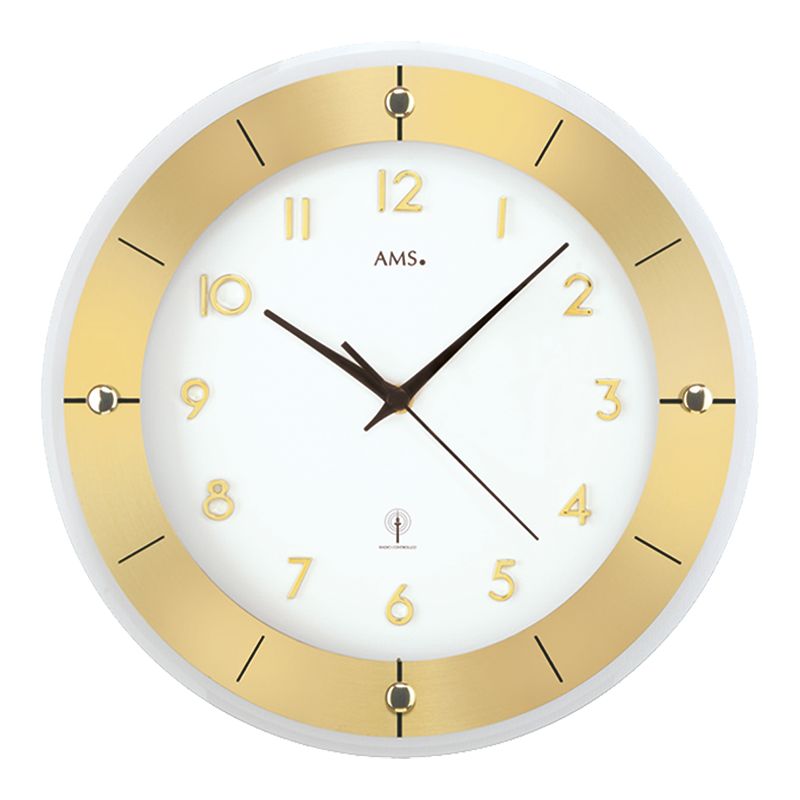 AMS Wanduhr goldfarben 5850