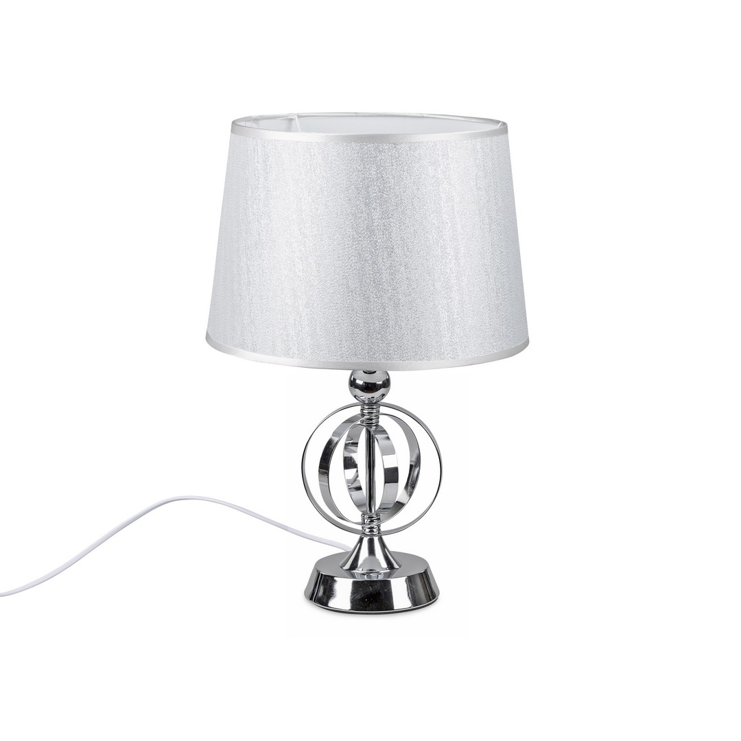 Lampe ca. 30x44cm silbernem Metall mit Kreisformen