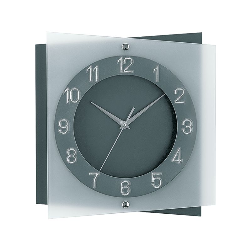 AMS Wanduhr grau 9323