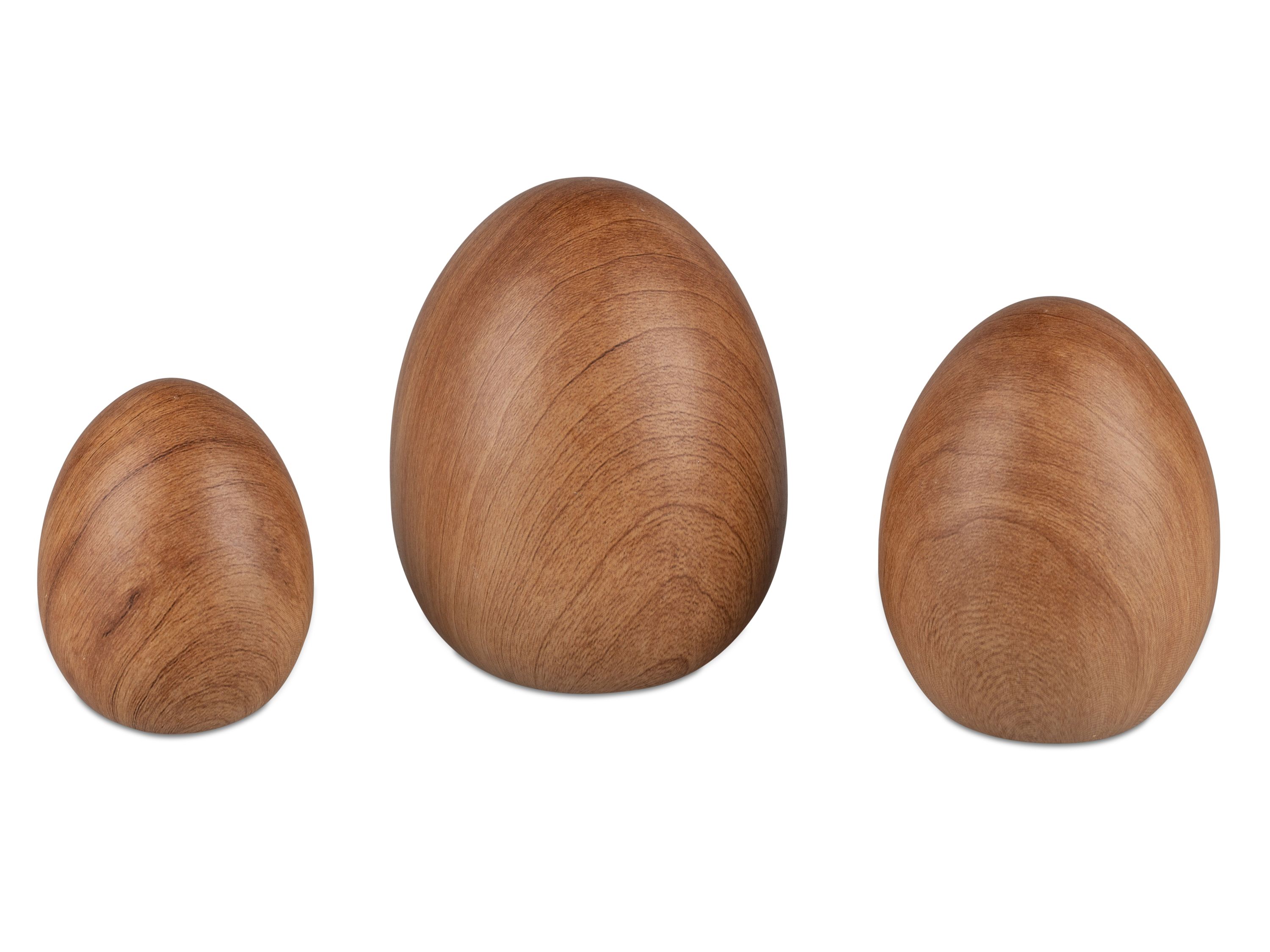 Deko-Ei in Holz-Optik 14cm, Steingut matt glasiert - stilvolle Osterdekoration für jeden Raum
