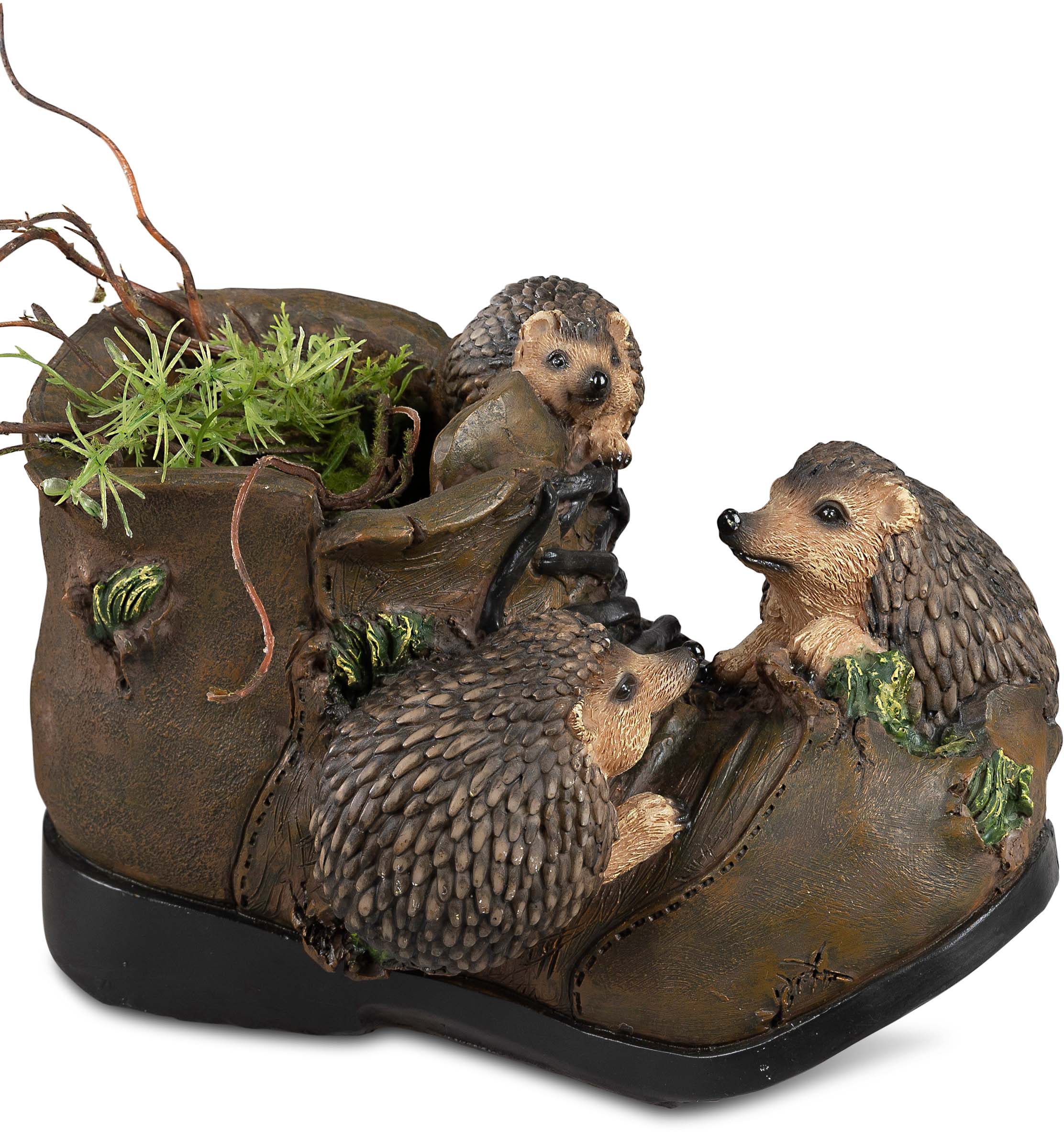 Charmantes Igel-Pflanzgefäß aus handbemaltem Kunststein 731227A