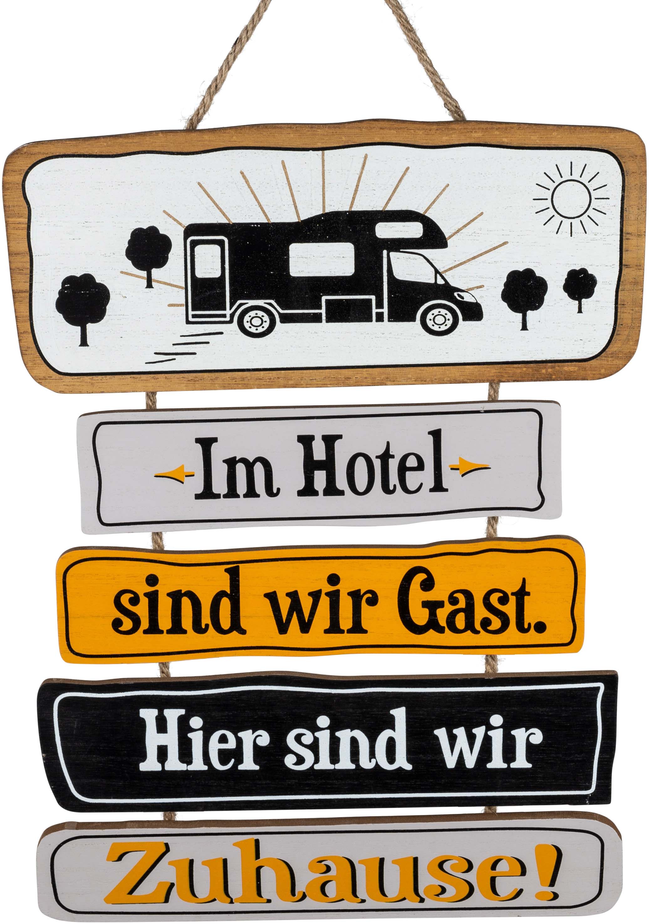 Hängendes Holzschild 30x40cm "Hotel" für Camper und Reiseliebhaber