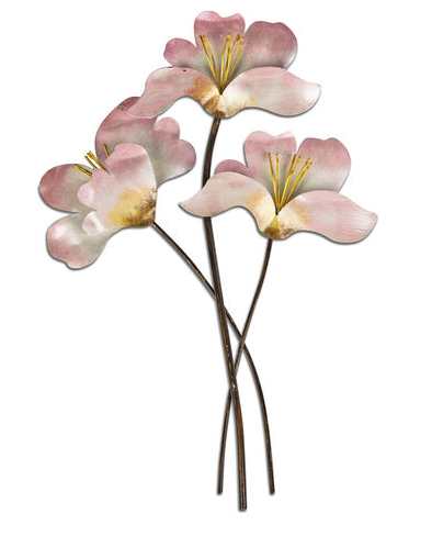 Wandblume aus Metall – 45 cm – Perlmutt-Schimmer