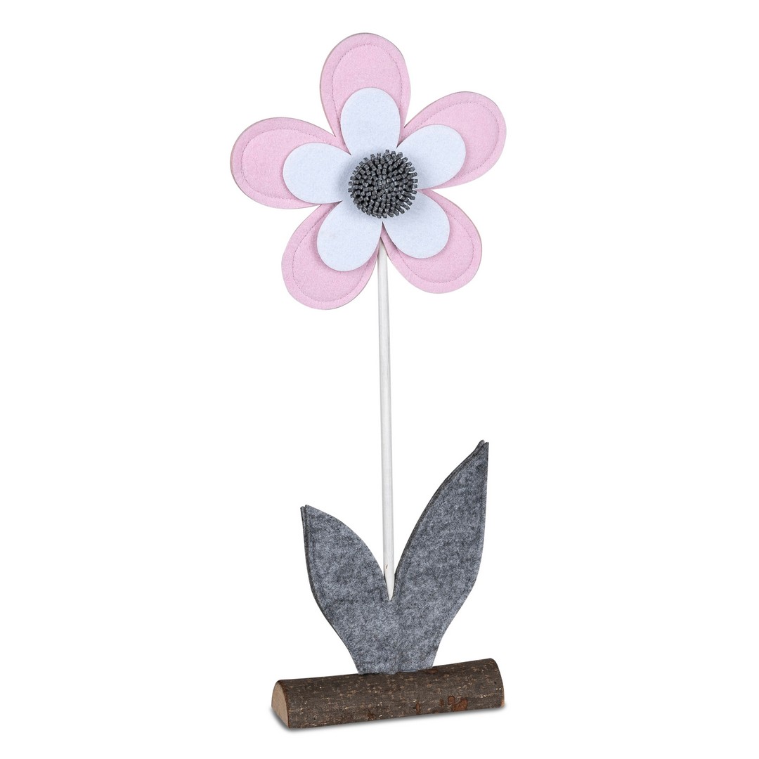 Blume auf Fuß ca.56cm Filz rosa