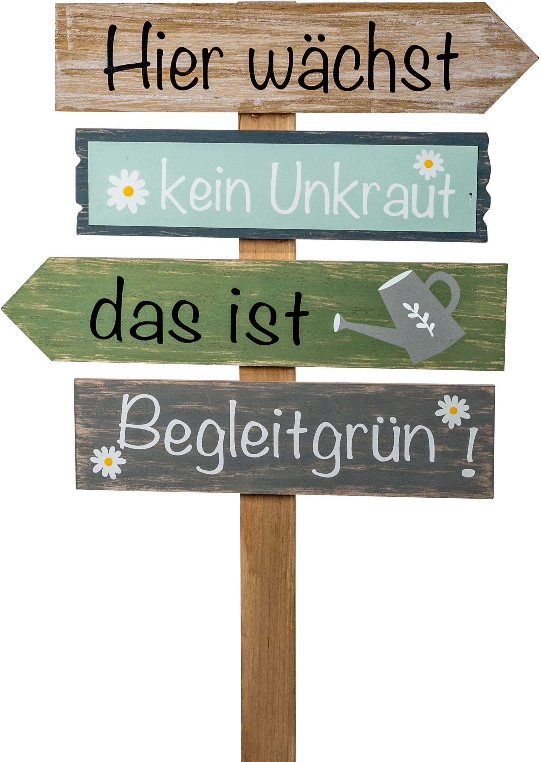 Gartenstecker Holz-Schild 'Hier wächst kein Unkraut, das ist Begleitgrün!'