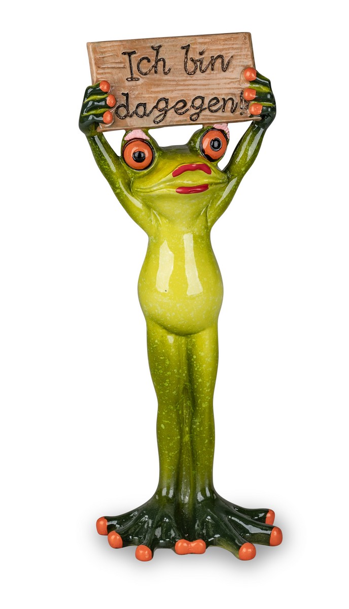 Frosch als Demonstrant mit Schild "Protest"  20cm