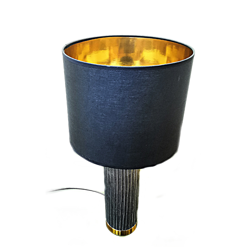 Lampe ca. 55cm Schwarz-Gold