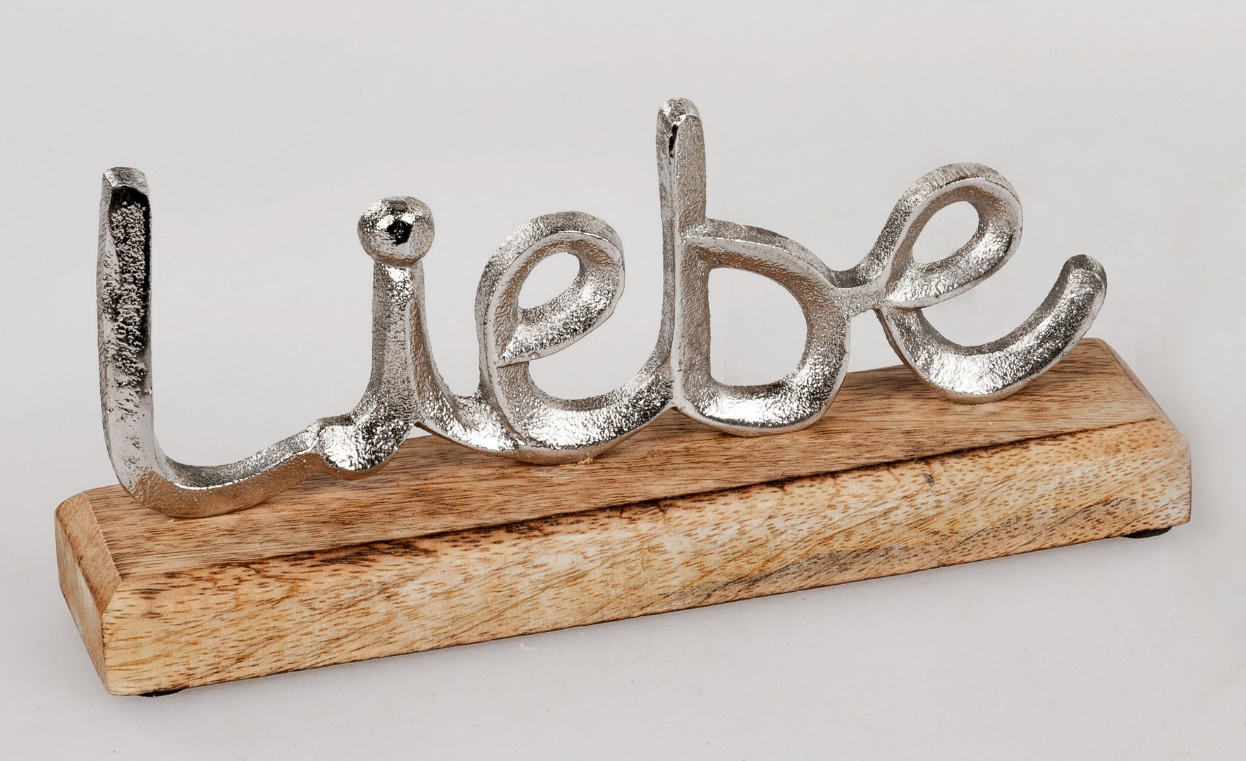 Schriftzug Liebe aus Alu Mango-Holz ca. 23cm