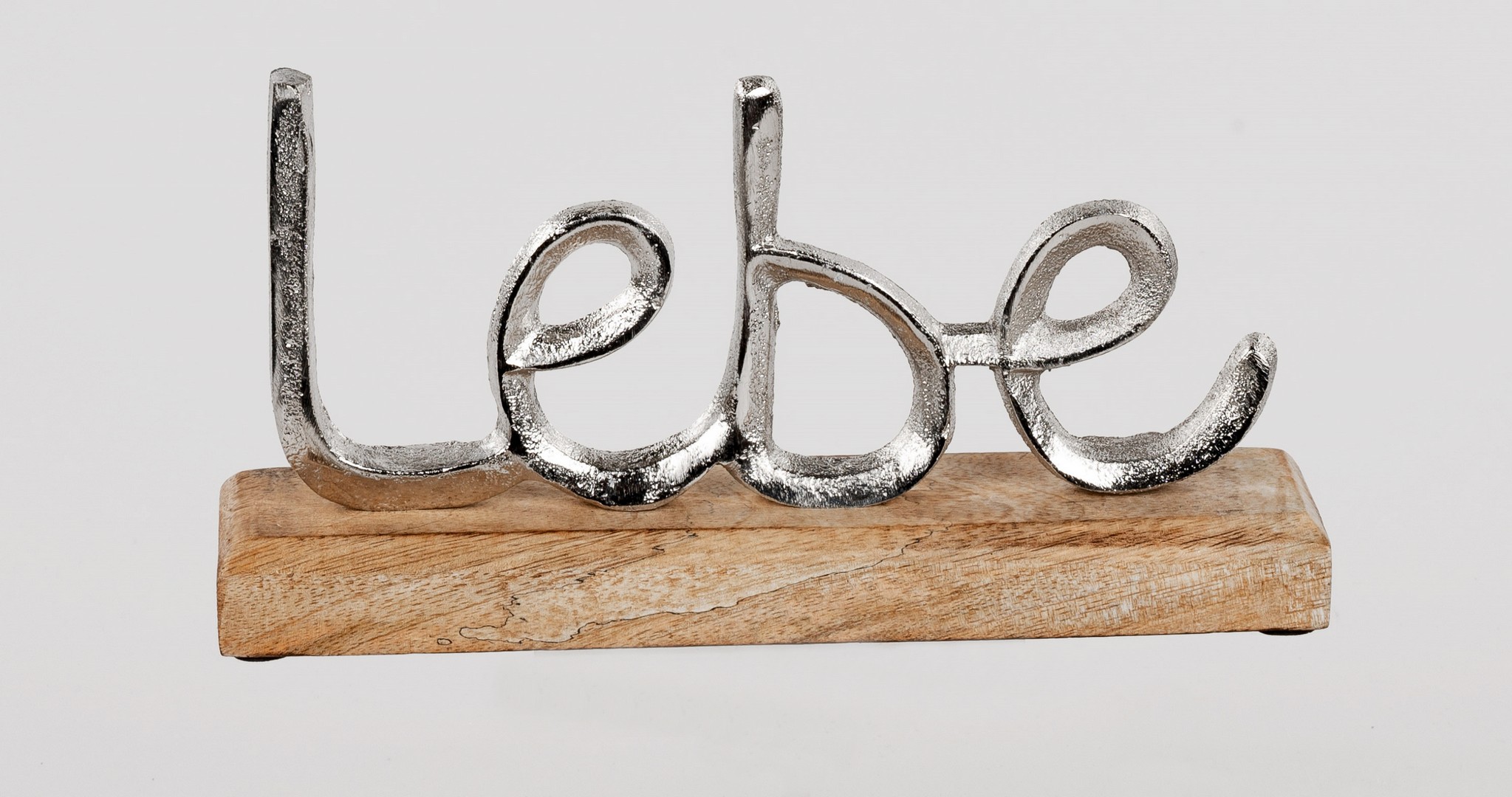 Schriftzug Lebe aus Alu Mango-Holz ca. 23cm