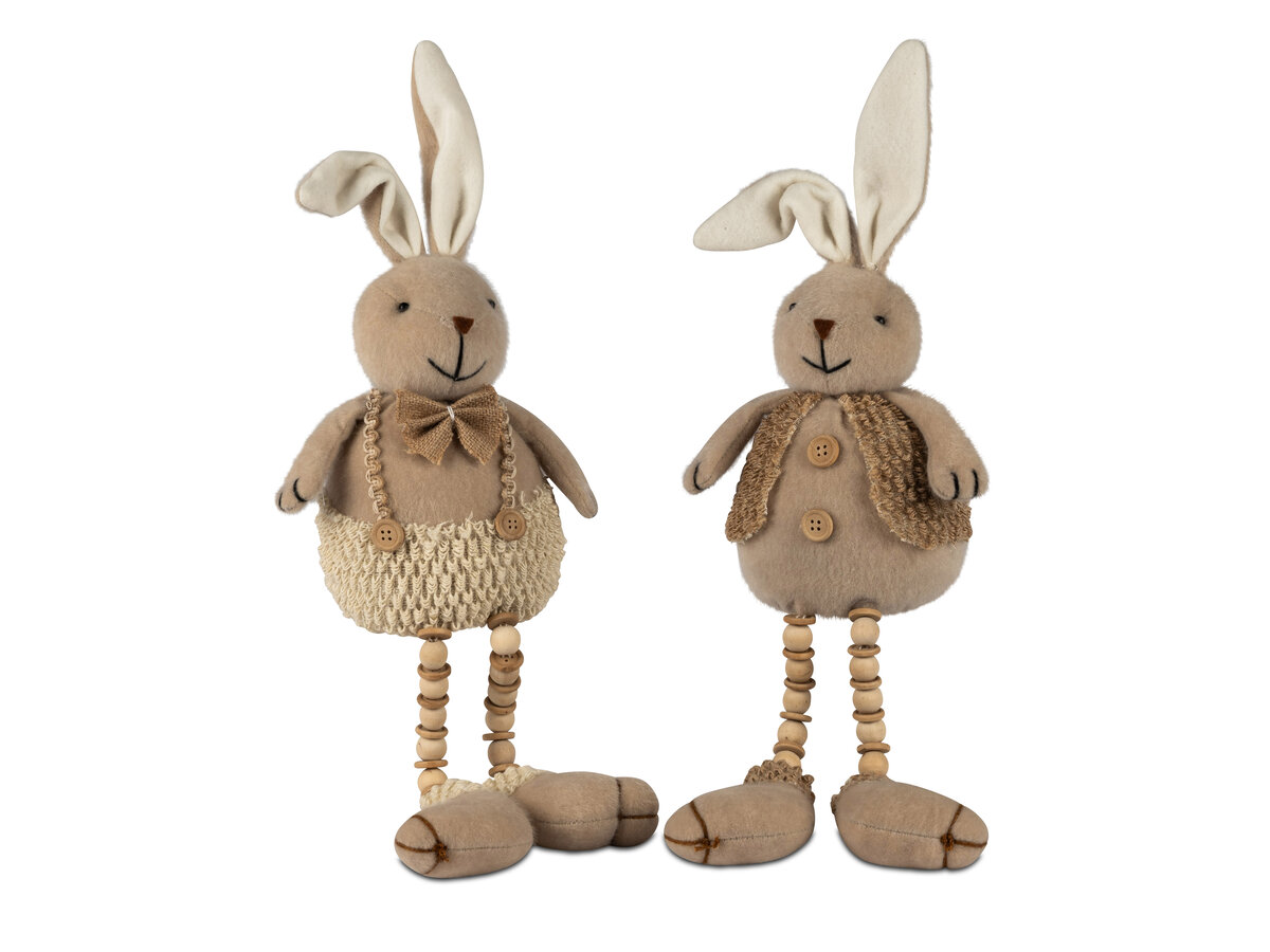 Charmanter Kantensitzer Hase – Frühlingsdeko in Creme-Braun
