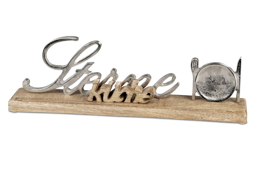Schriftzug Sterneküche 40cm Alu Mango-Holz 