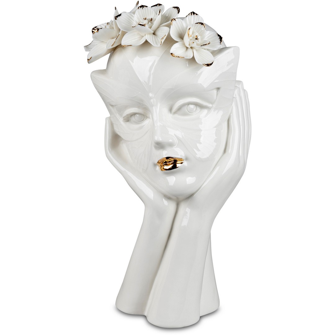 Büste 34cm Weiss-Gold
