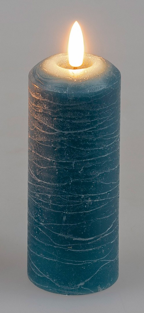 LED-Kerze 5x12cm Rustik - blau