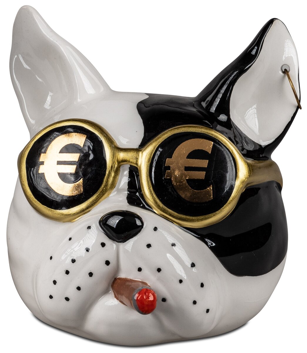 Einzigartige Bulldogge Spardose mit Schloss – 14cm Handbemalt