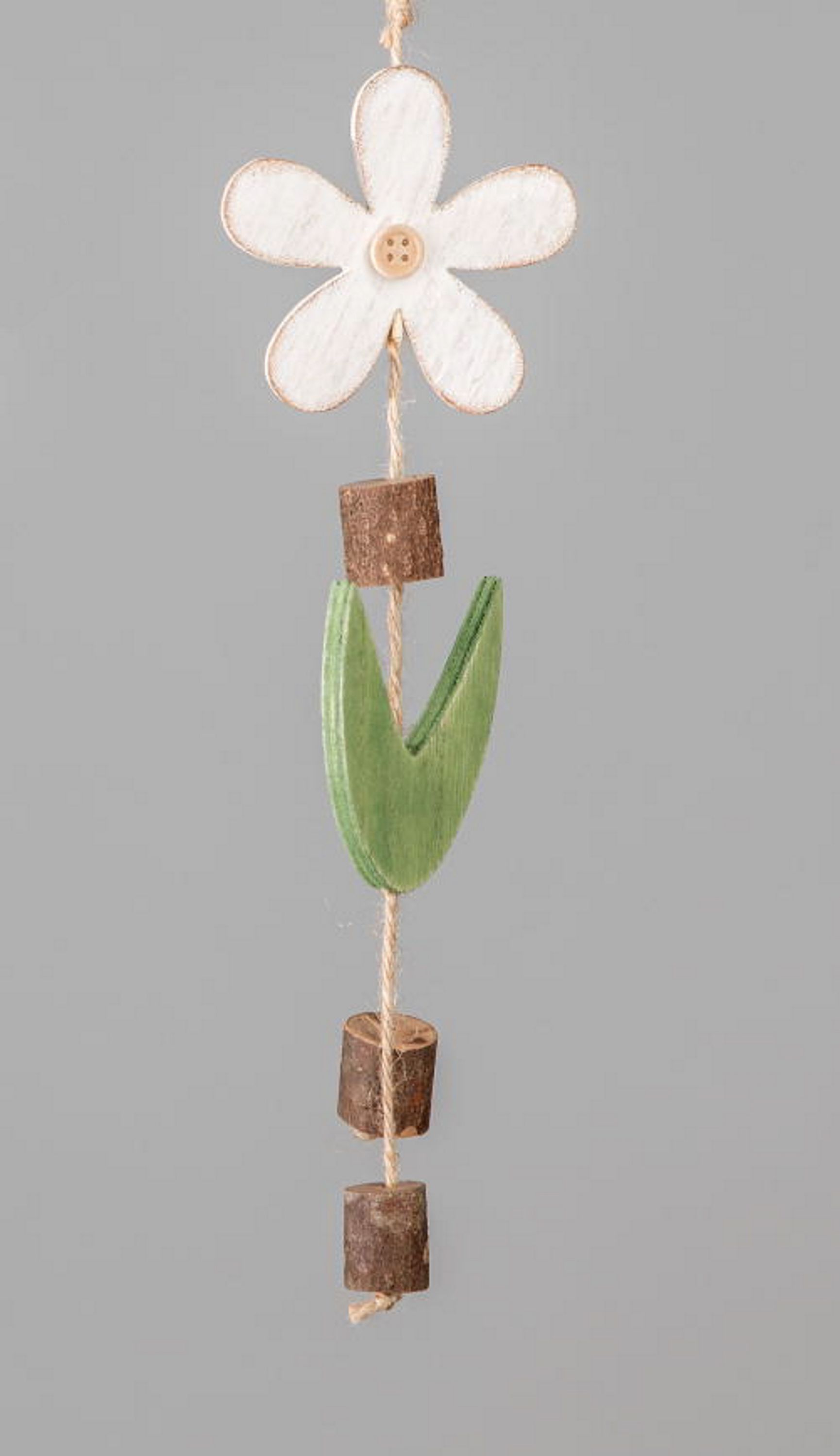 Formano Hänger aus Holz, Blume weiß, ca. 28cm