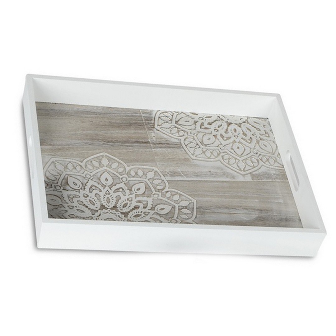 Tablett ca. 30x40cm Holz - Ornament