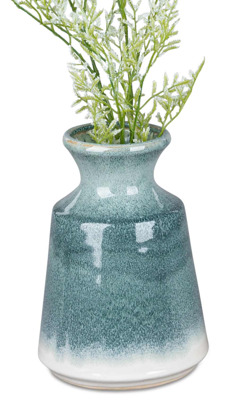 Handgefertigte Keramikvase mit mehrfarbiger Verlaufsglasur, 22cm
