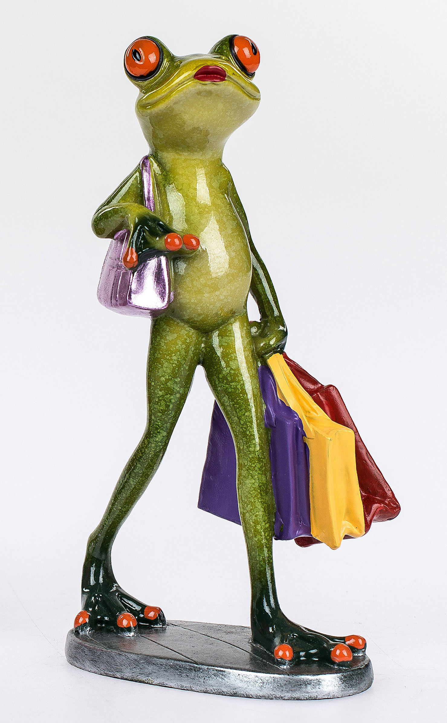 Formano Dekofigur Frosch Shopping 11x19cm handbemalt