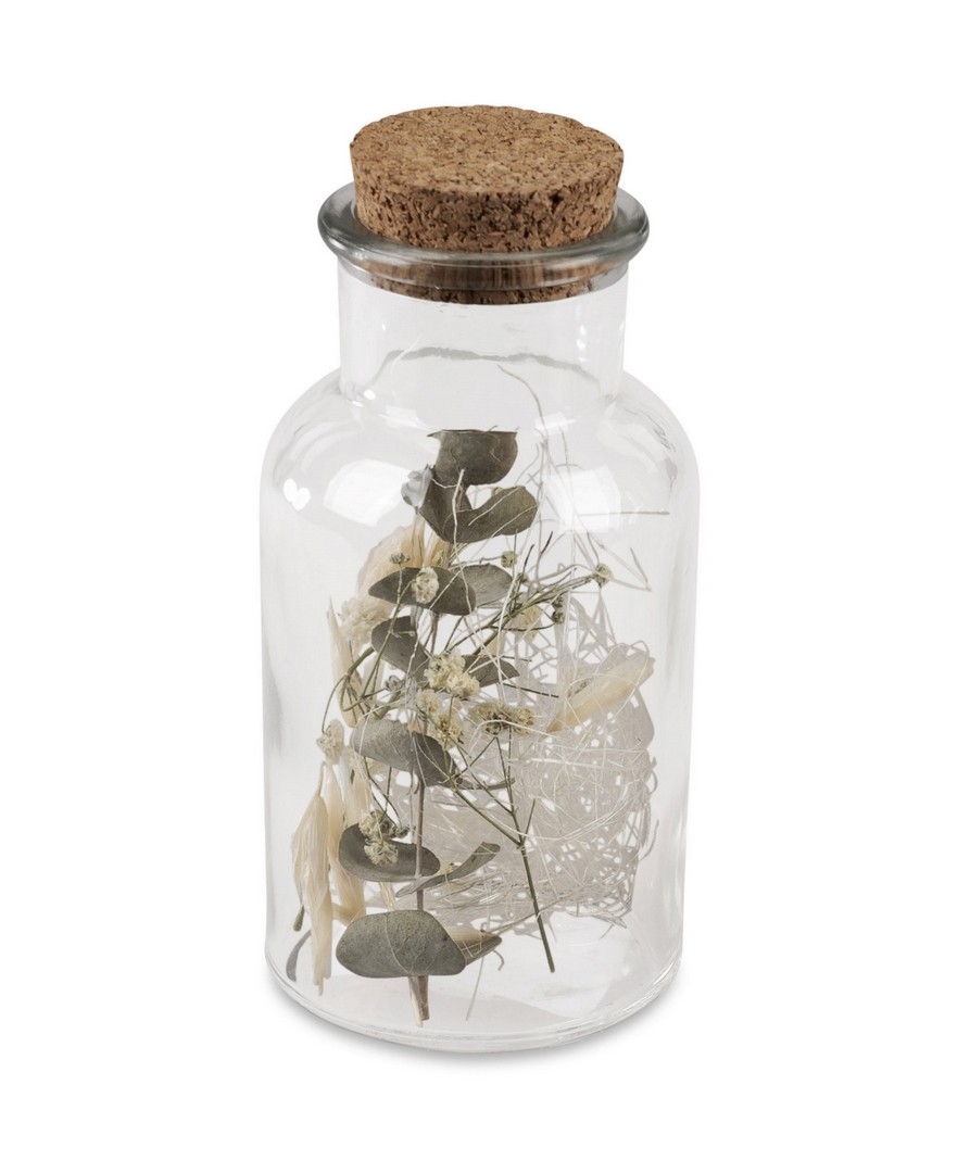Deko-Glas mit Kork-Deckel; ca. 14cm