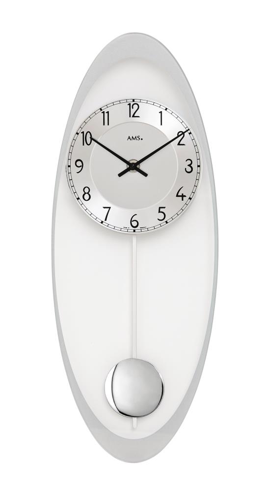 Moderne Pendeluhr Glas Analog Quarz 19x50x3cm 7416